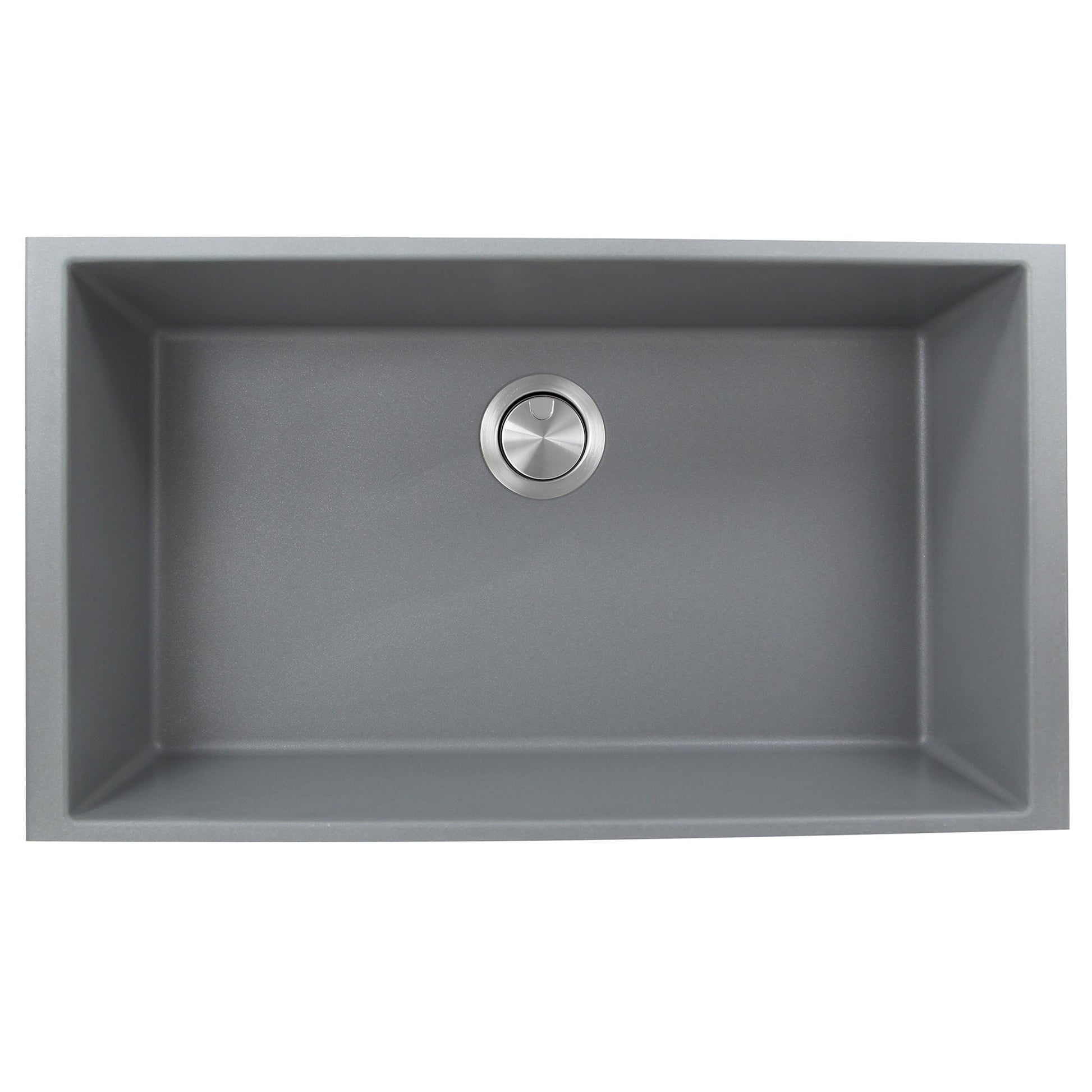 Nantucket Sinks Plymouth Collection 33" Rectangle Undermount Matte Titanium Granite Composite Single Bowl Kitchen Sink