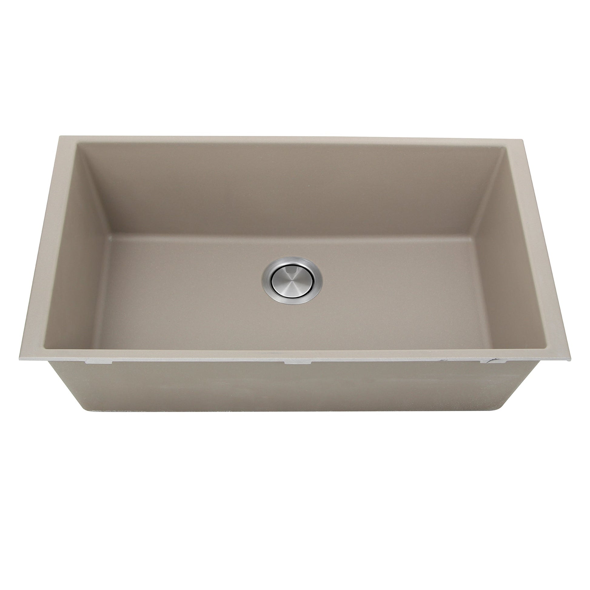 Nantucket Sinks Plymouth Collection 33" Rectangle Undermount Matte Truffle Granite Composite Single Bowl Kitchen Sink