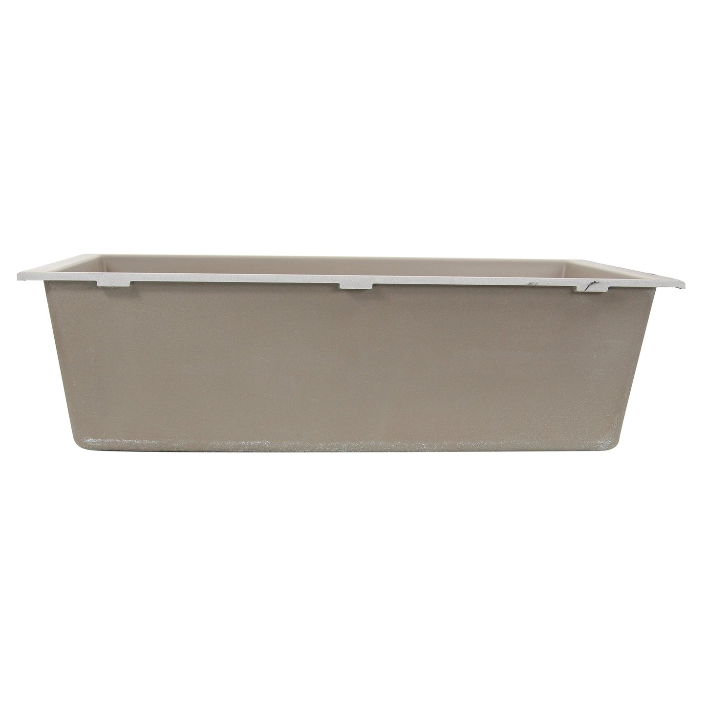 Nantucket Sinks Plymouth Collection 33" Rectangle Undermount Matte Truffle Granite Composite Single Bowl Kitchen Sink