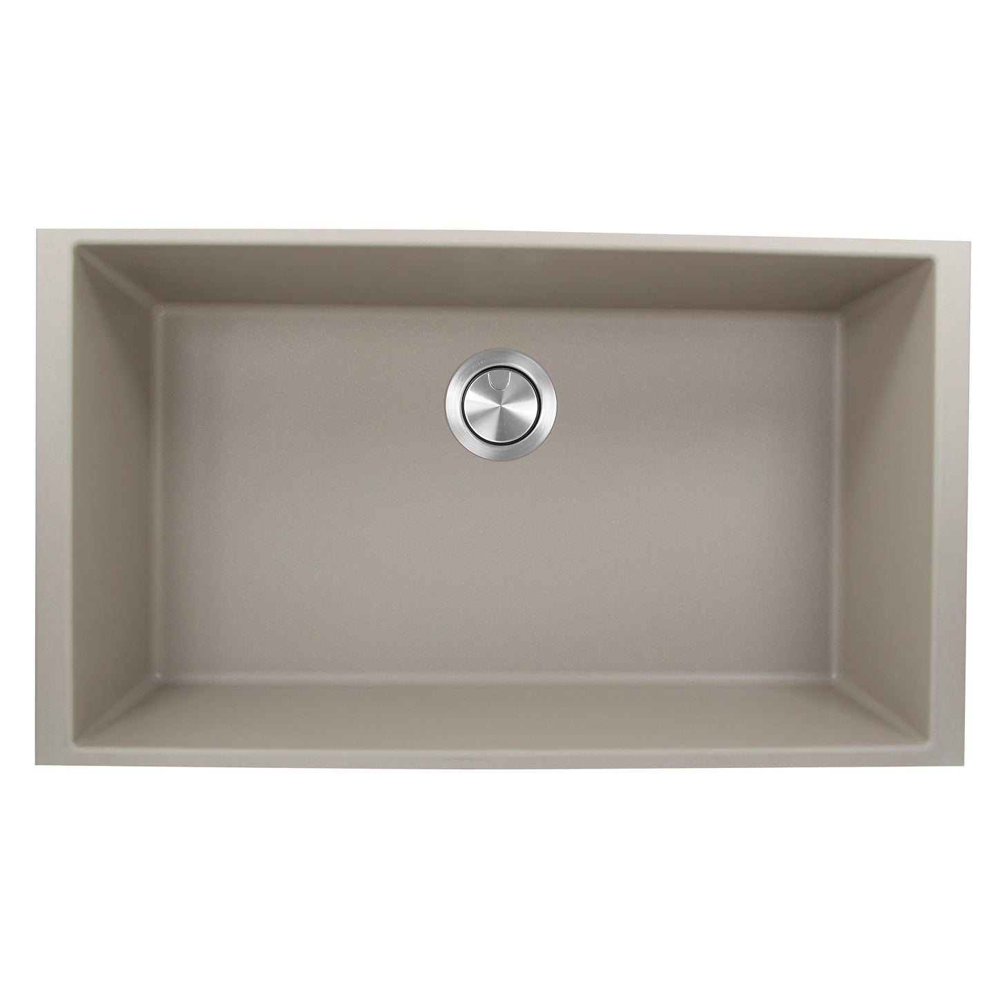 Nantucket Sinks Plymouth Collection 33" Rectangle Undermount Matte Truffle Granite Composite Single Bowl Kitchen Sink