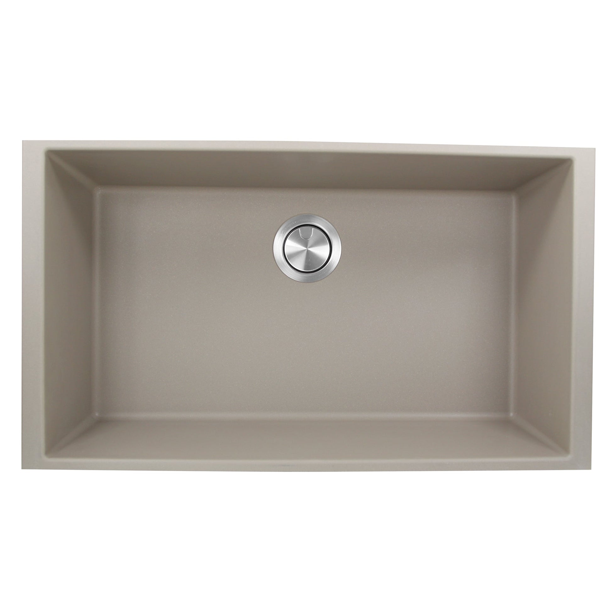 Nantucket Sinks Plymouth Collection 33" Rectangle Undermount Matte Truffle Granite Composite Single Bowl Kitchen Sink