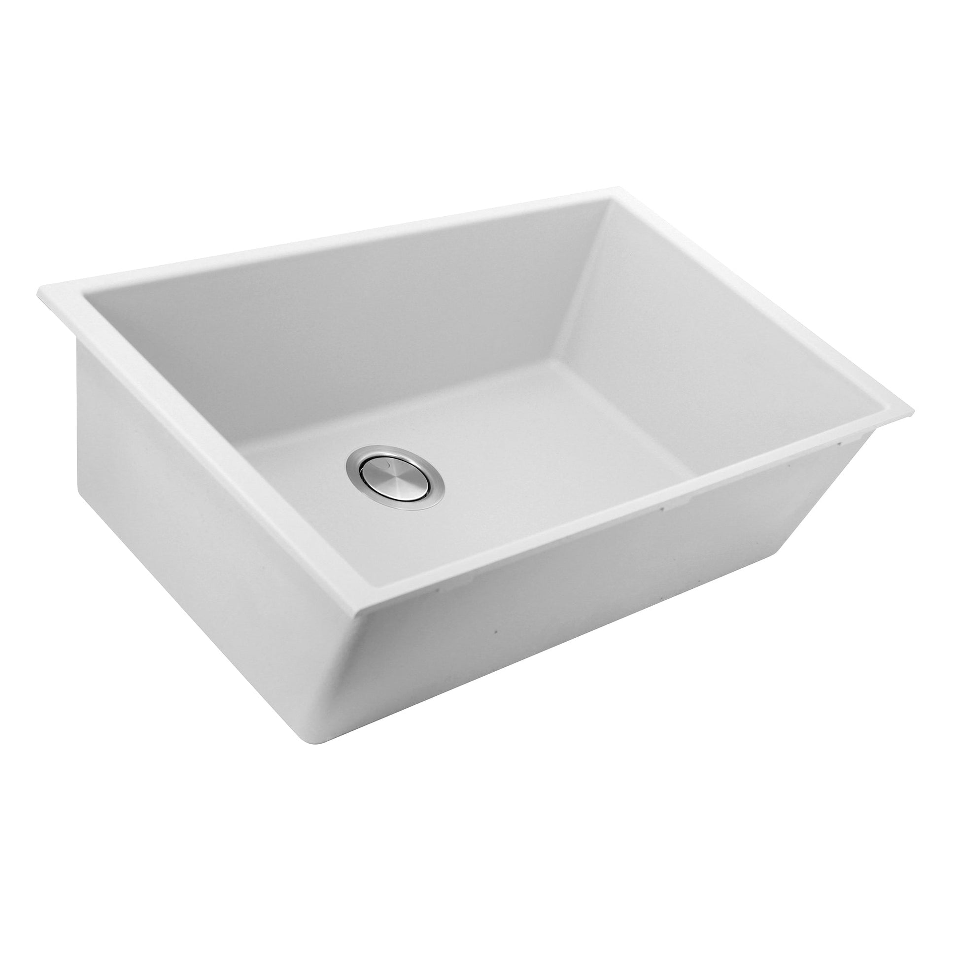 Nantucket Sinks Plymouth Collection 33" Rectangle Undermount Matte White Granite Composite Single Bowl Kitchen Sink