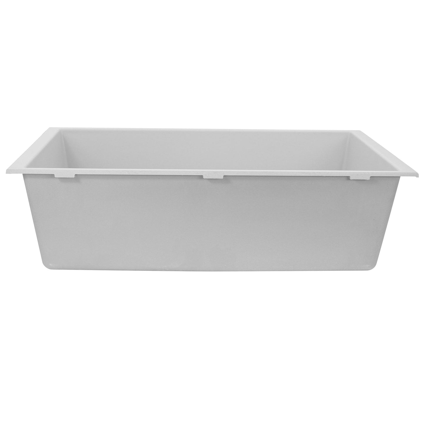 Nantucket Sinks Plymouth Collection 33" Rectangle Undermount Matte White Granite Composite Single Bowl Kitchen Sink