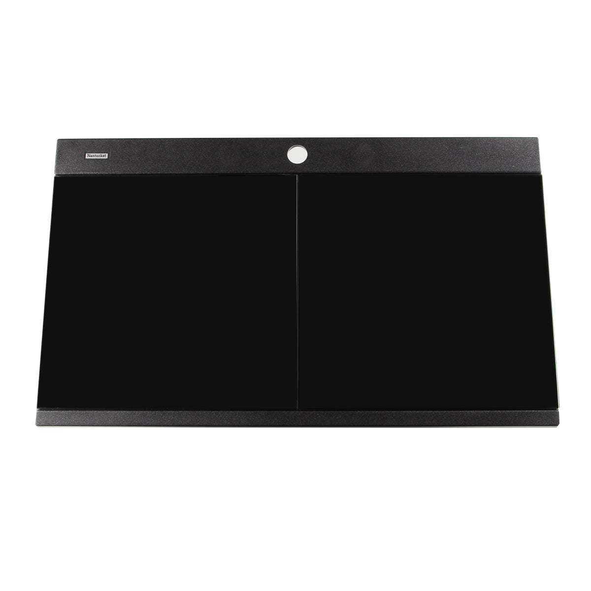 Nantucket Sinks Plymouth Collection 34" Rectangle Topmount Matte Black Granite Composite Large Double Bowl Prep Station Drop In Kitchen Sink