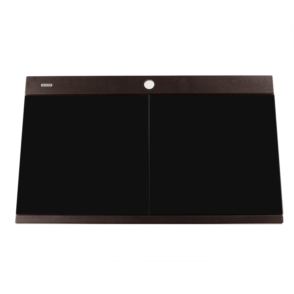 Nantucket Sinks Plymouth Collection 34" Rectangle Topmount Matte Brown Granite Composite Large Double Bowl Prep Station Drop In Kitchen Sink
