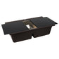 Nantucket Sinks Plymouth Collection 34" Rectangle Topmount Matte Brown Granite Composite Large Double Bowl Prep Station Drop In Kitchen Sink