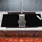 Nantucket Sinks Plymouth Collection 34" Rectangle Topmount Matte Brown Granite Composite Large Double Bowl Prep Station Drop In Kitchen Sink