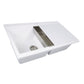 Nantucket Sinks Plymouth Collection 34" Rectangle Topmount Matte White Granite Composite Large Double Bowl Prep Station Drop In Kitchen Sink