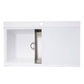 Nantucket Sinks Plymouth Collection 34" Rectangle Topmount Matte White Granite Composite Large Double Bowl Prep Station Drop In Kitchen Sink