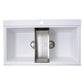 Nantucket Sinks Plymouth Collection 34" Rectangle Topmount Matte White Granite Composite Large Double Bowl Prep Station Drop In Kitchen Sink