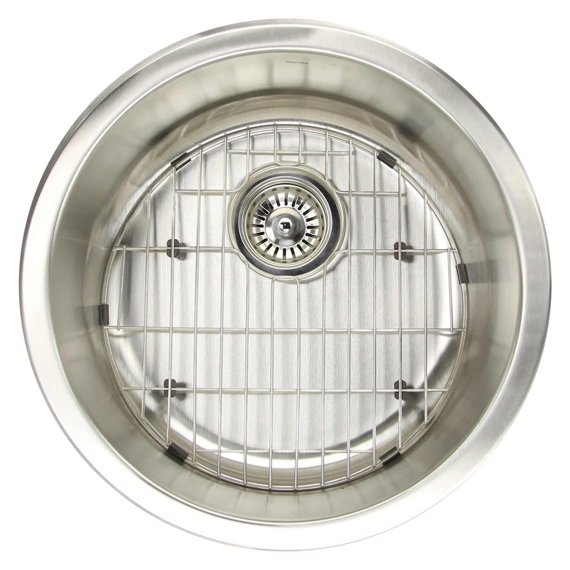 Nantucket Sinks Premium Kitchen 15" Polished Silver Stainless Steel Stainless Steel Bottom Grid BG37
