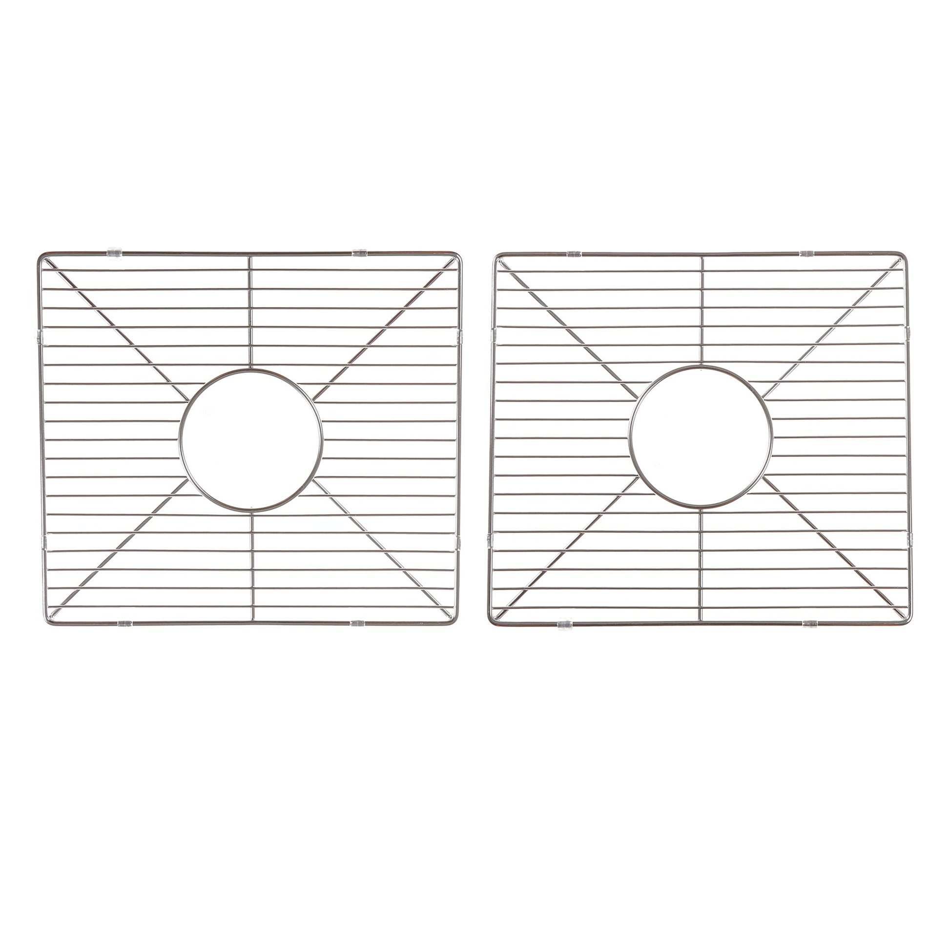 Nantucket Sinks Premium Kitchen 17" Polished Silver Stainless Steel Stainless Steel Bottom Grids Set of 2 BG-HC39