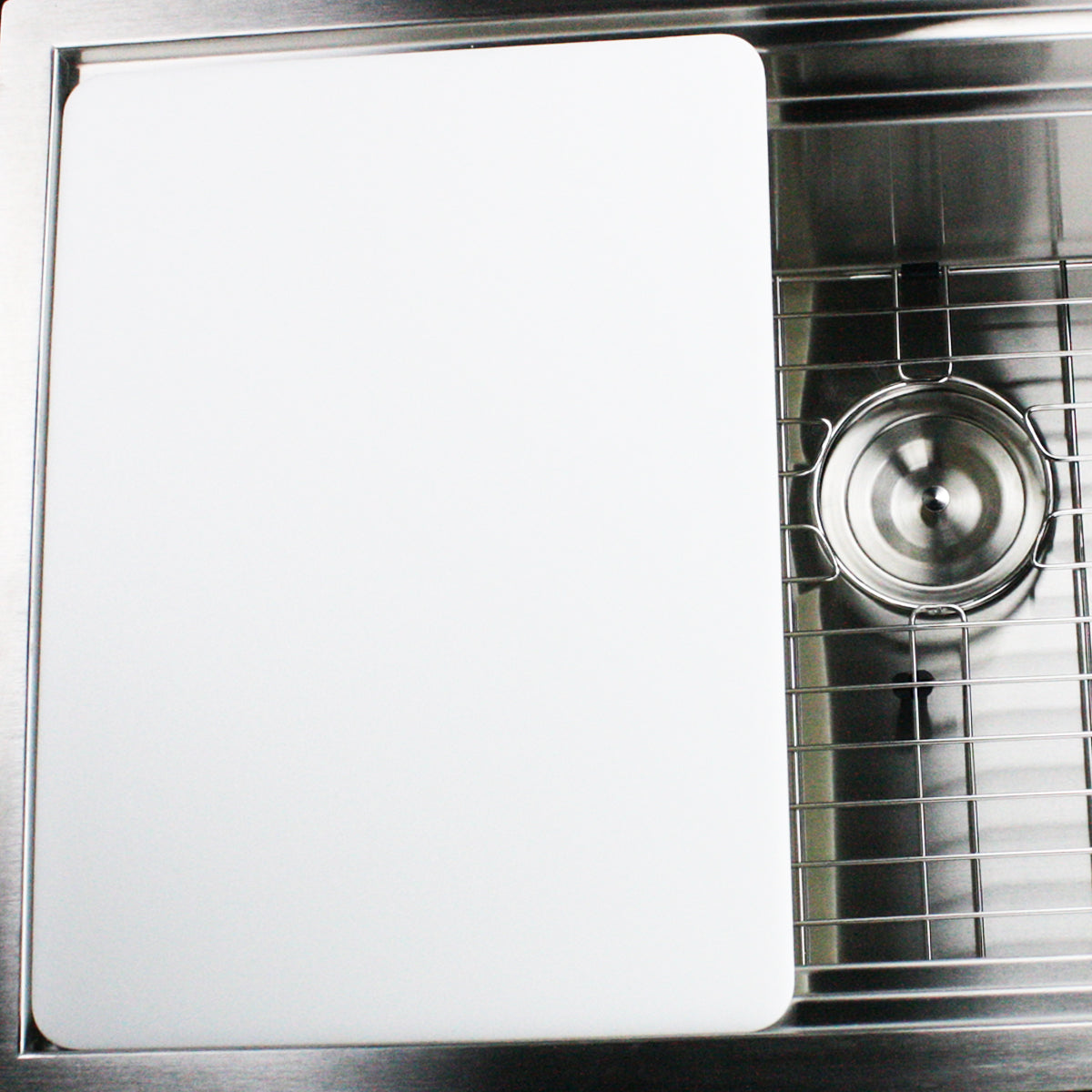 Nantucket Sinks Premium Kitchen 18" x 12" White Plastic Prep Station Cutting Board