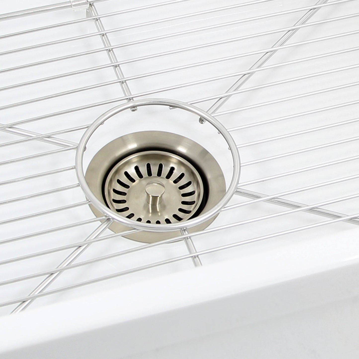 Nantucket Sinks Premium Kitchen 21" Polished Silver Stainless Steel Stainless Steel Bottom Grid BG-FCFS36-DB