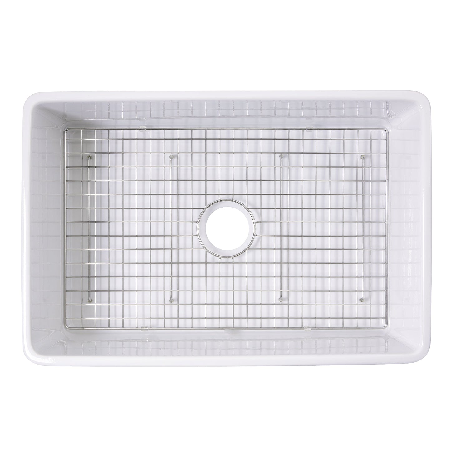 Nantucket Sinks Premium Kitchen 27" Polished Silver Stainless Steel Stainless Steel Bottom Grid BG-VC30S