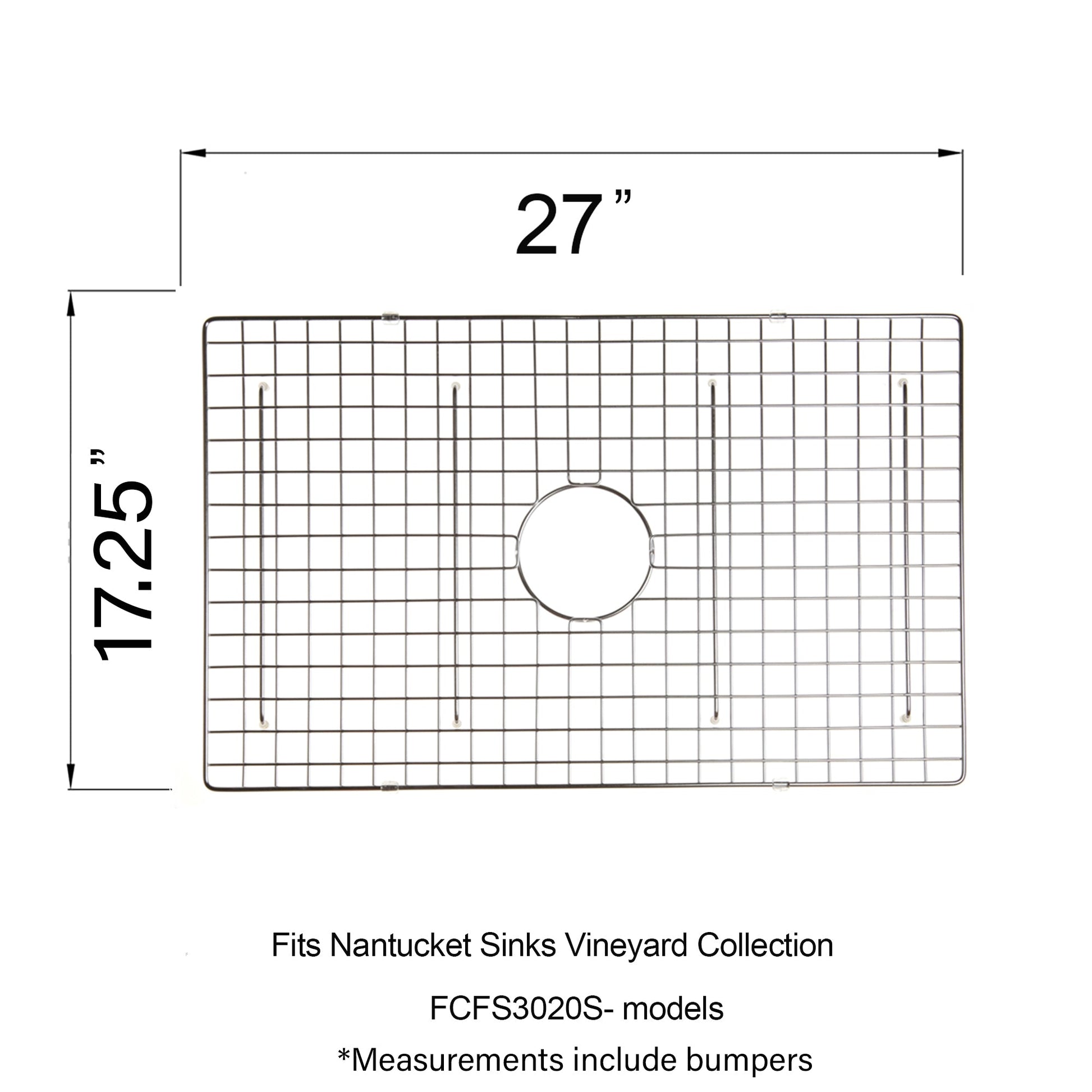 Nantucket Sinks Premium Kitchen 27" Polished Silver Stainless Steel Stainless Steel Bottom Grid BG-VC30S