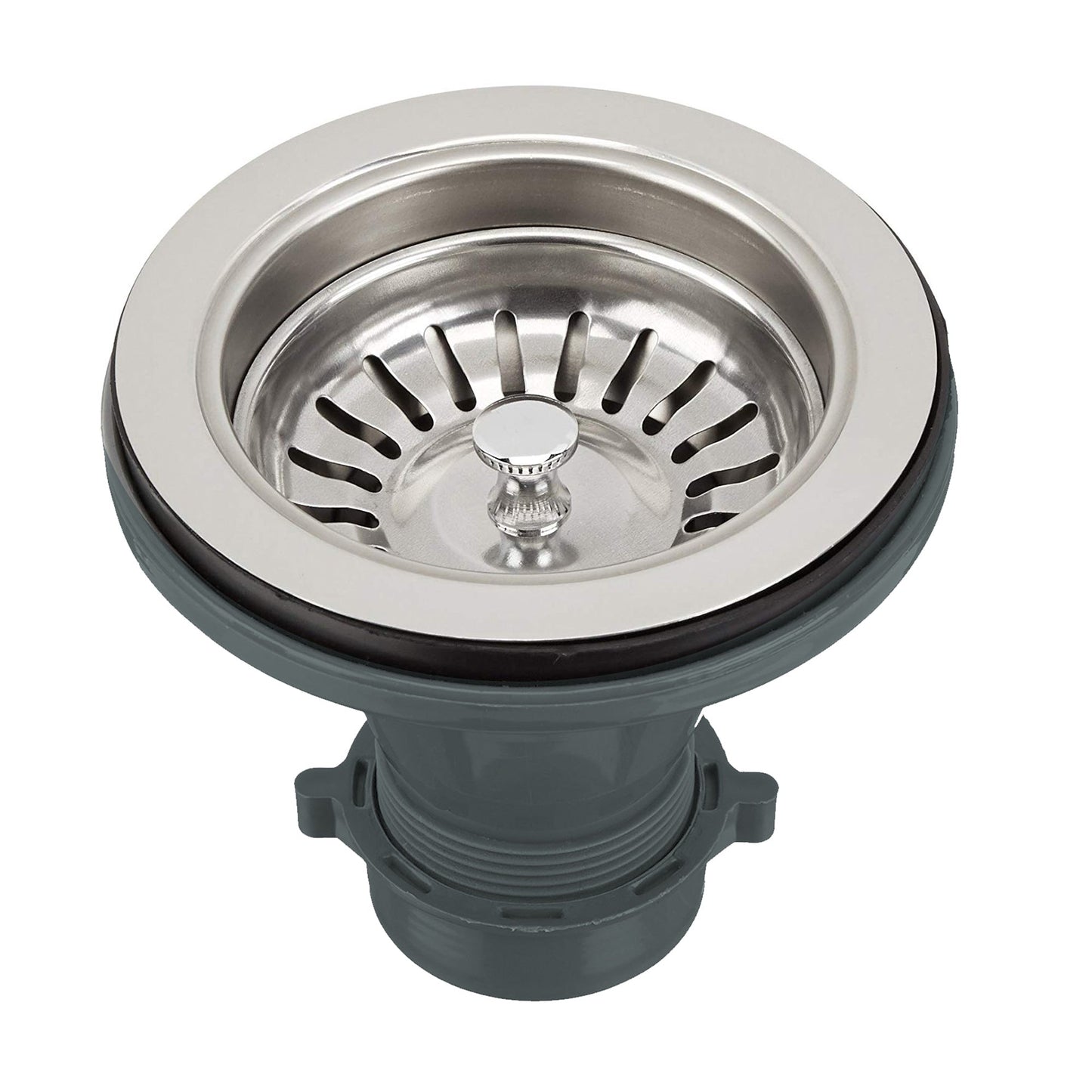 Nantucket Sinks Premium Kitchen 4" Brushed Satin Silver Stainless Steel Basket Strainer Kitchen Drain for Sinks