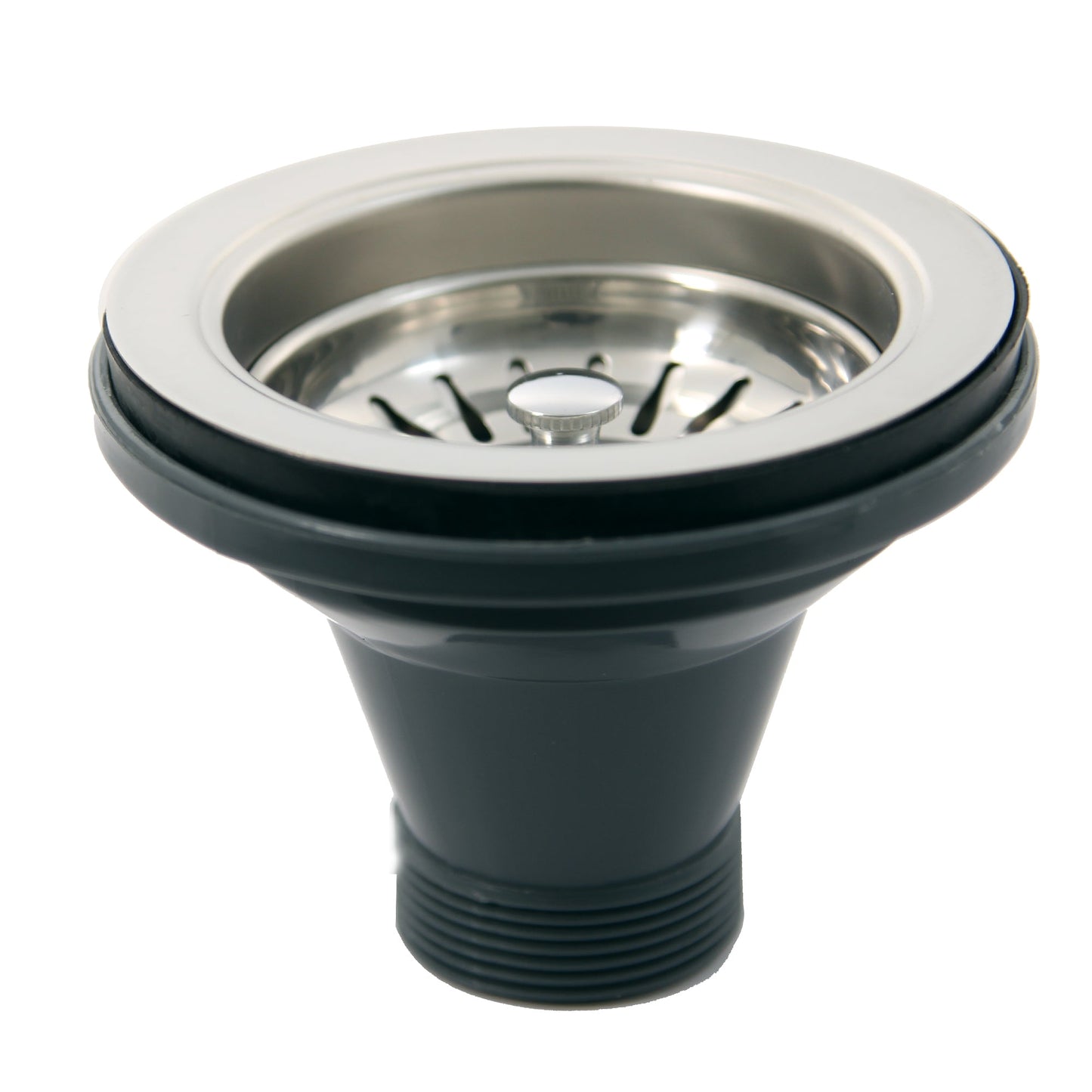 Nantucket Sinks Premium Kitchen 4" Brushed Satin Silver Stainless Steel Basket Strainer Kitchen Drain for Sinks