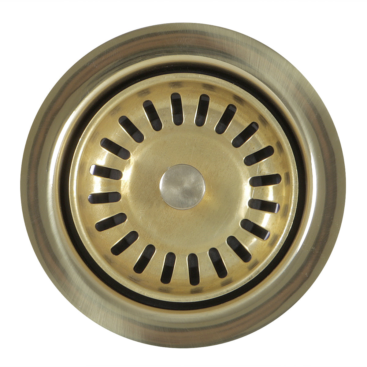 Nantucket Sinks Premium Kitchen 5" Brass Stainless Steel Extended Flange Disposal Kitchen Drain