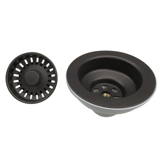 Nantucket Sinks Premium Kitchen 5" Brown Polymer and Plastic Basket Strainer Kitchen Drain For Granite Composite Sinks