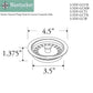 Nantucket Sinks Premium Kitchen 5" Brown Polymer and Plastic Disposal Trim For Granite Composite Sinks