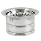 Nantucket Sinks Premium Kitchen 5" Brushed Stainless Silver Stainless Steel Extended Flange Disposal Kitchen Drain
