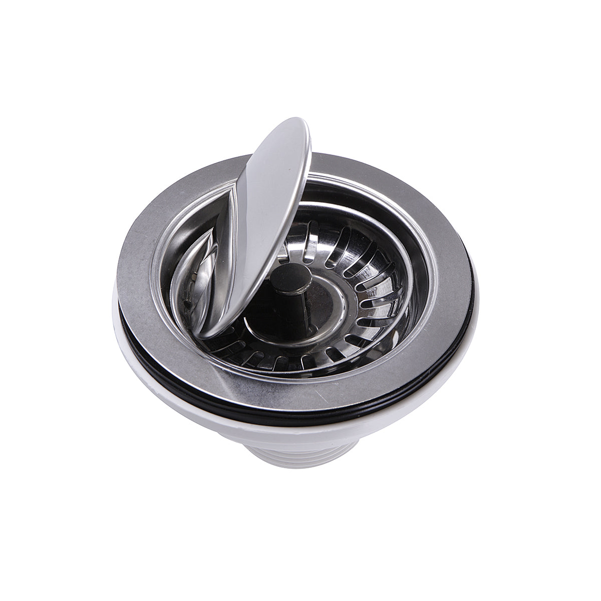 Nantucket Sinks Premium Kitchen 5" Chrome Stainless Steel Flip Top Crumb Cup Kitchen Drain