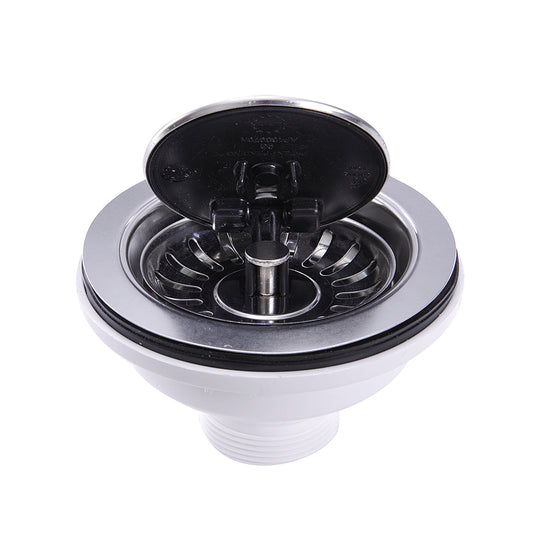 Nantucket Sinks Premium Kitchen 5" Chrome Stainless Steel Flip Top Crumb Cup Kitchen Drain