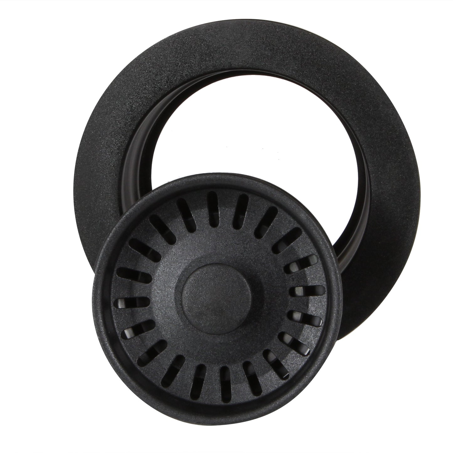 Nantucket Sinks Premium Kitchen 5" Matte Black Polymer and Plastic Disposal Trim For Granite Composite Sinks