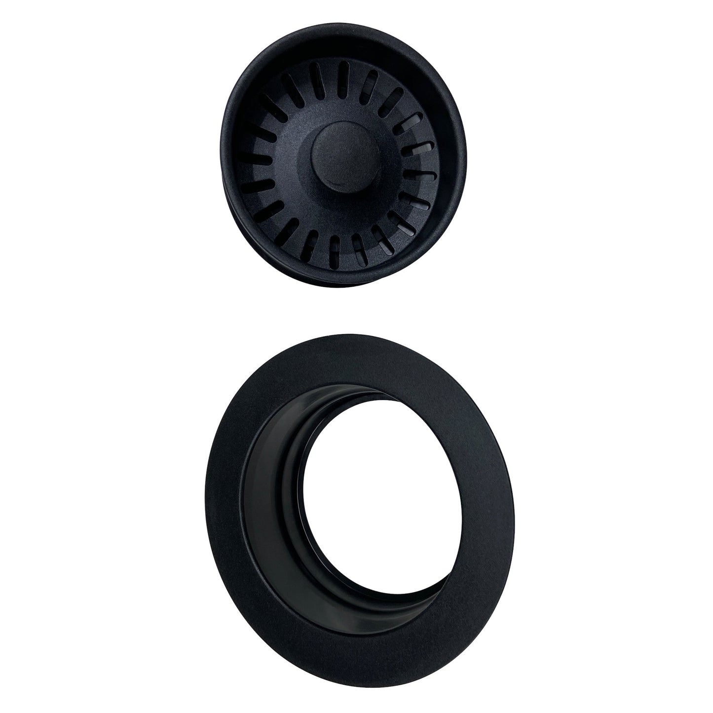 Nantucket Sinks Premium Kitchen 5" Matte Black Polymer and Plastic Disposal Trim For Granite Composite Sinks