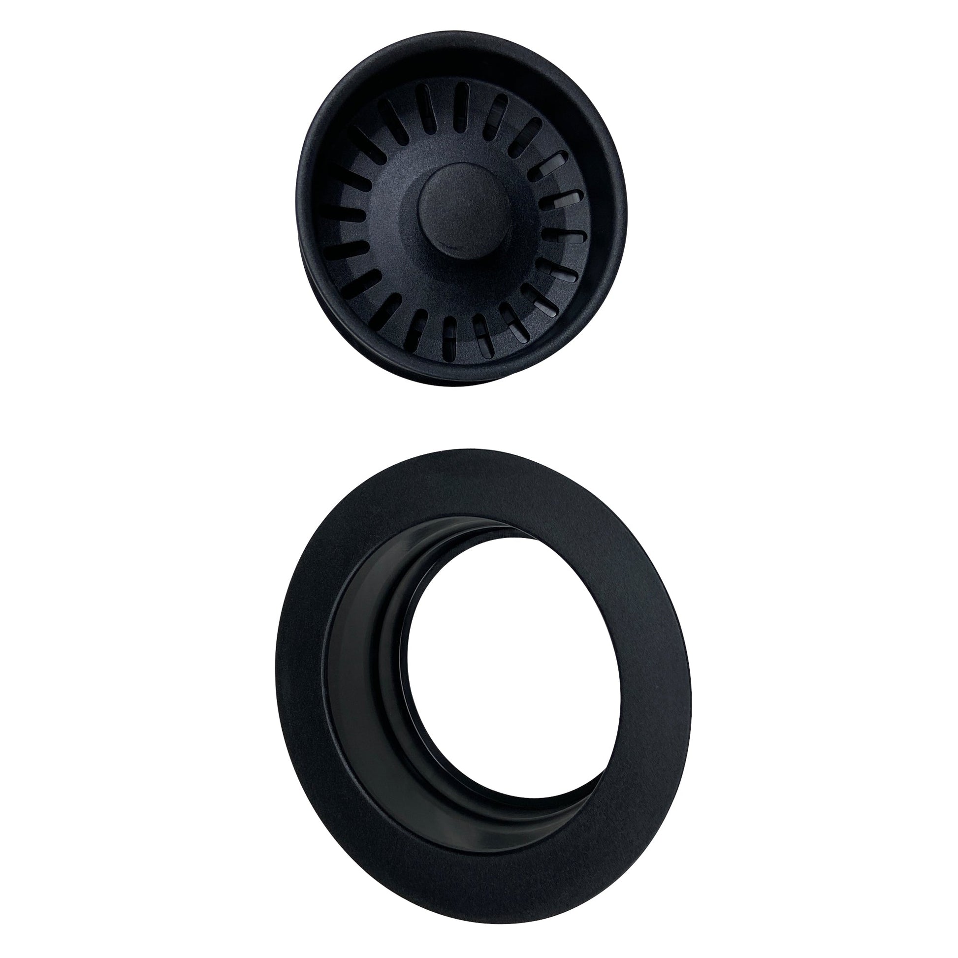 Nantucket Sinks Premium Kitchen 5" Matte Black Polymer and Plastic Disposal Trim For Granite Composite Sinks
