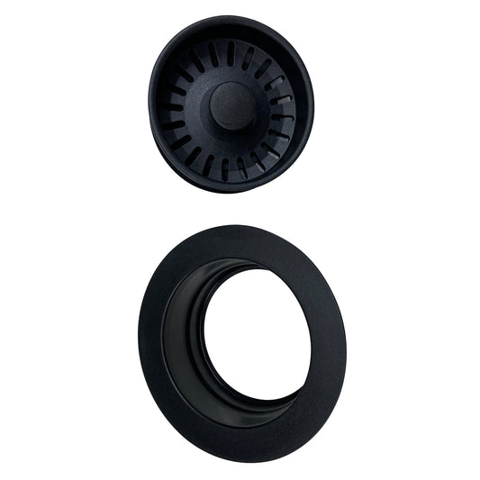 Nantucket Sinks Premium Kitchen 5" Matte Black Polymer and Plastic Disposal Trim For Granite Composite Sinks