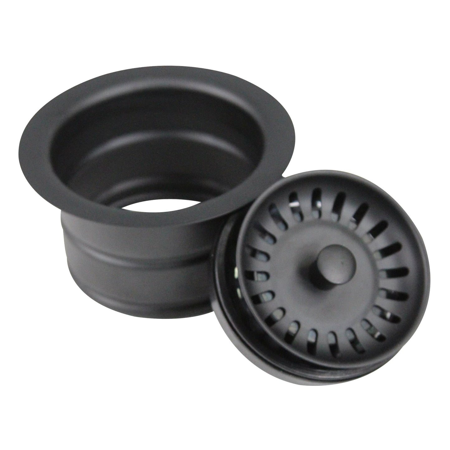 Nantucket Sinks Premium Kitchen 5" Matte Black Stainless Steel Extended Flange Disposal Kitchen Drain