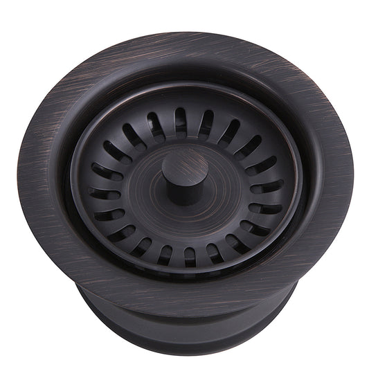Nantucket Sinks Premium Kitchen 5" Oil Rubbed Dark Bronze Stainless Steel Extended Flange Disposal Kitchen Drain