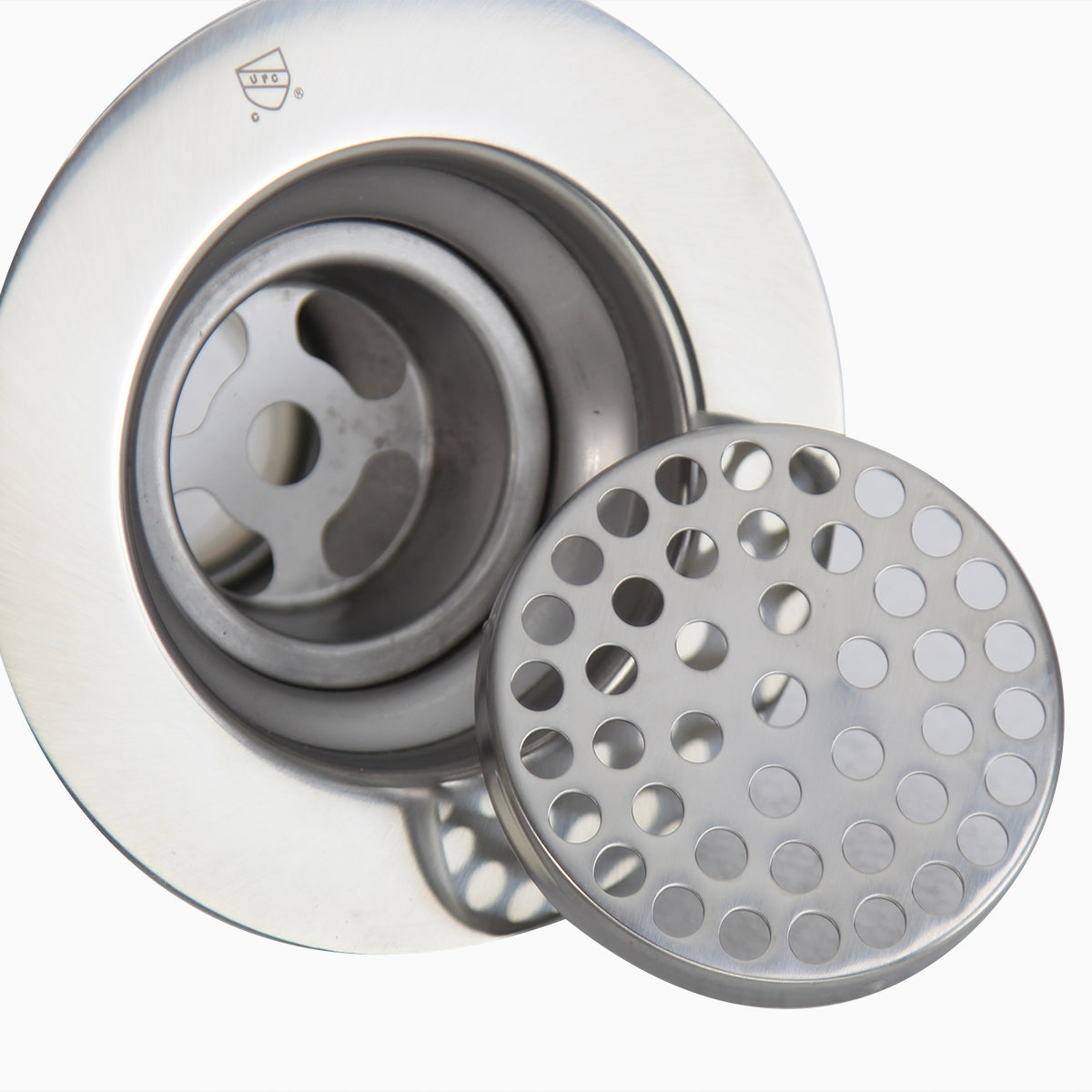 Nantucket Sinks Premium Kitchen 5" Polished, Brushed Silver Stainless Steel/Brass Utility Sink Grid Drain