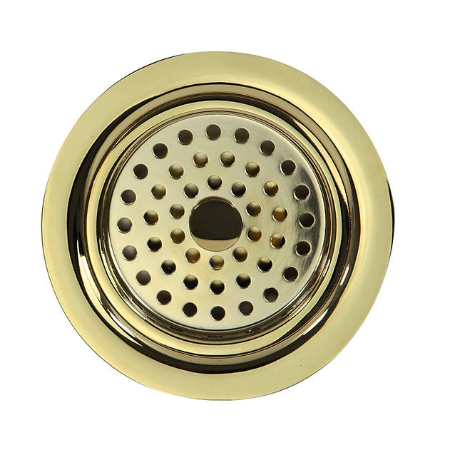 Nantucket Sinks Premium Kitchen 5" Polished Shiny Brass Kitchen Sink Drain