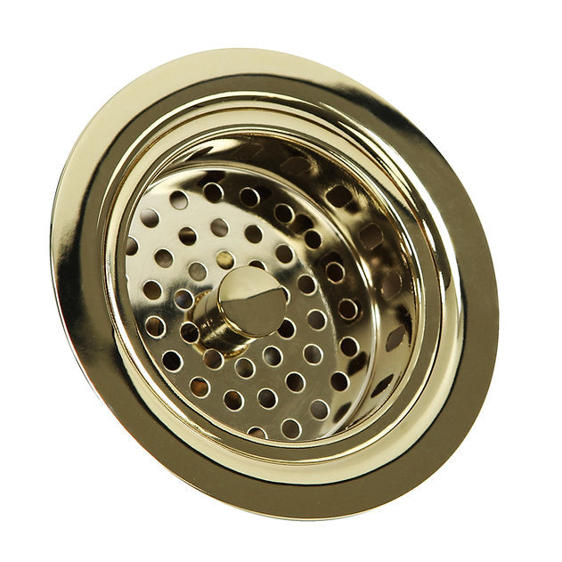 Nantucket Sinks Premium Kitchen 5" Polished Shiny Brass Kitchen Sink Drain