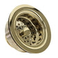 Nantucket Sinks Premium Kitchen 5" Polished Shiny Brass Kitchen Sink Drain
