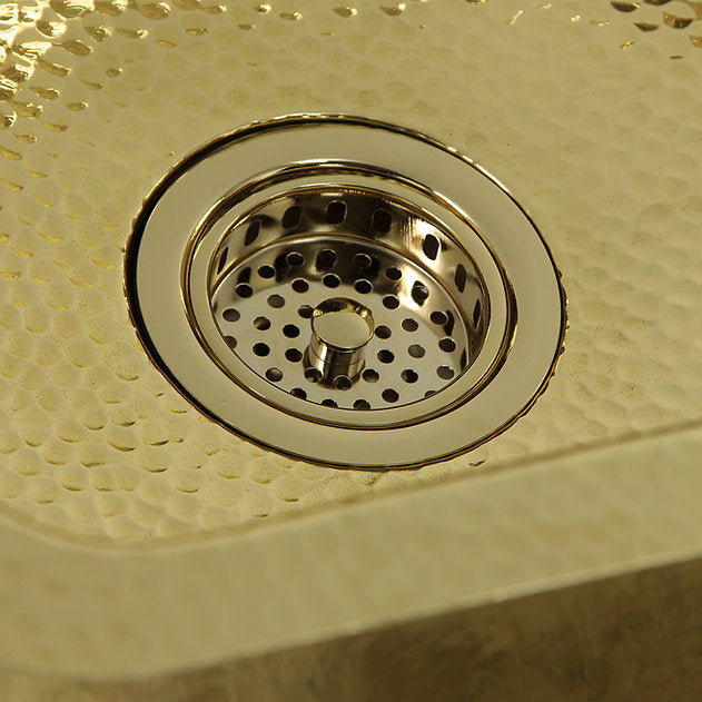 Nantucket Sinks Premium Kitchen 5" Polished Shiny Brass Kitchen Sink Drain