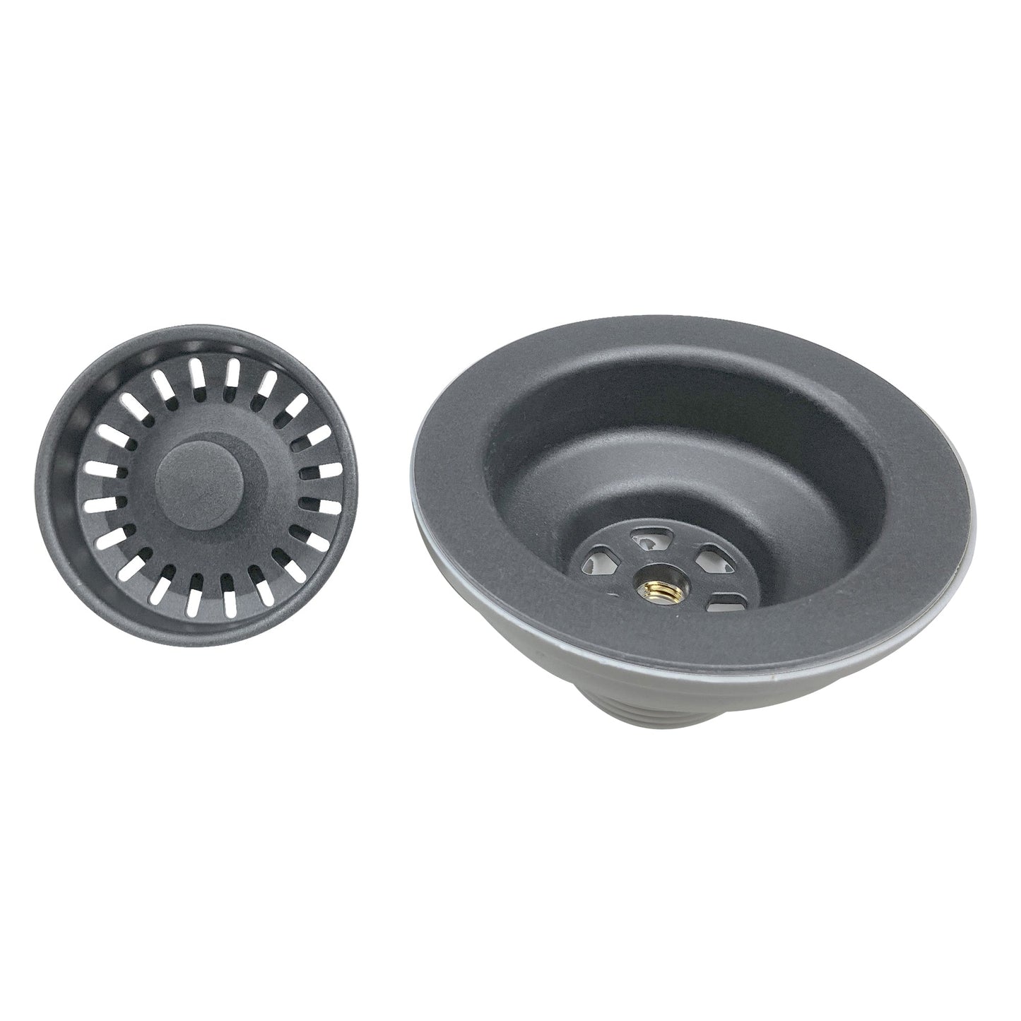 Nantucket Sinks Premium Kitchen 5" Titanium Polymer and Plastic Basket Strainer Kitchen Drain For Granite Composite Sinks
