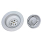 Nantucket Sinks Premium Kitchen 5" White Polymer and Plastic Basket Strainer Kitchen Drain For Granite Composite Sinks