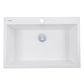 Nantucket Sinks Premium Kitchen 5" White Polymer and Plastic Basket Strainer Kitchen Drain For Granite Composite Sinks