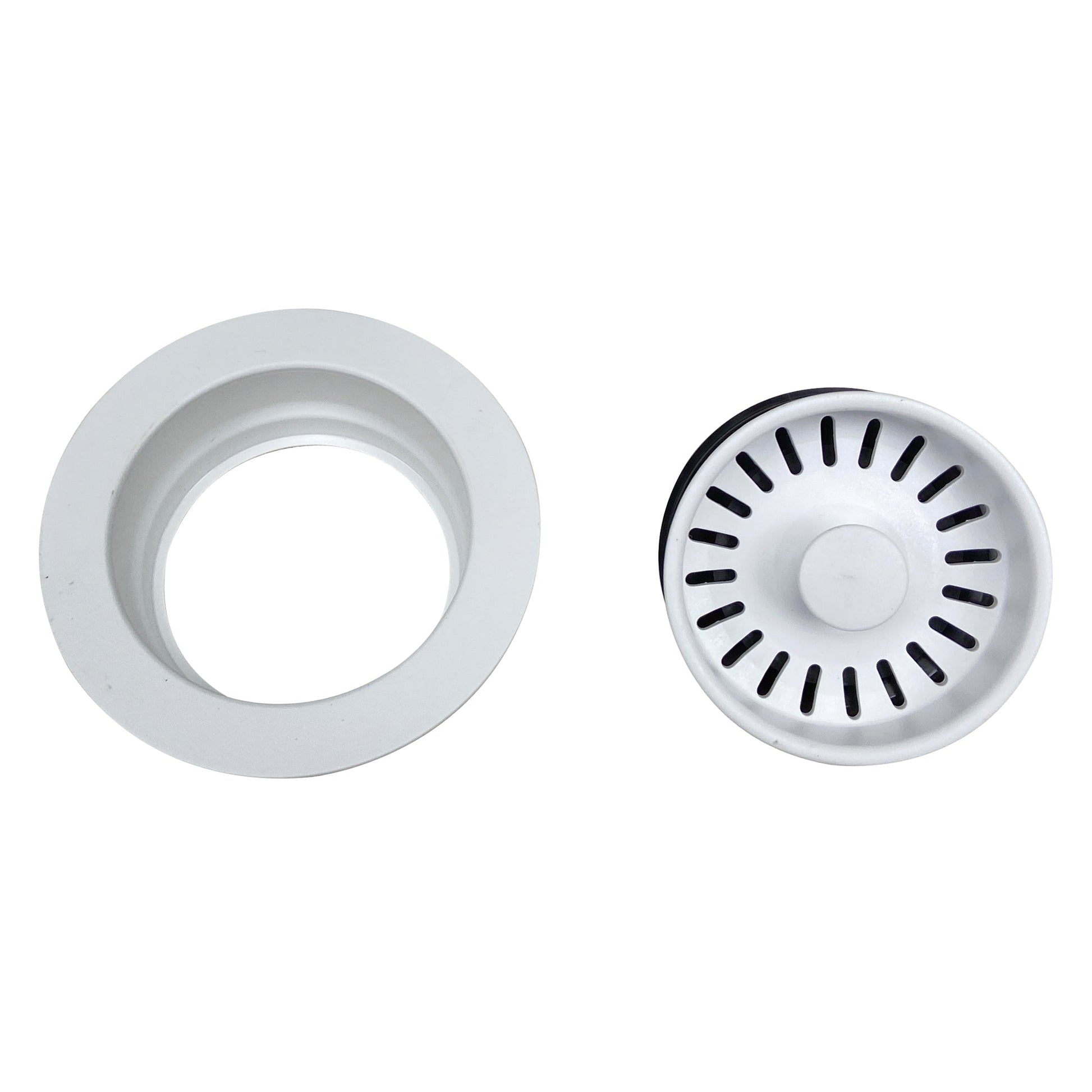 Nantucket Sinks Premium Kitchen 5" White Polymer and Plastic Disposal Trim For Granite Composite Sinks