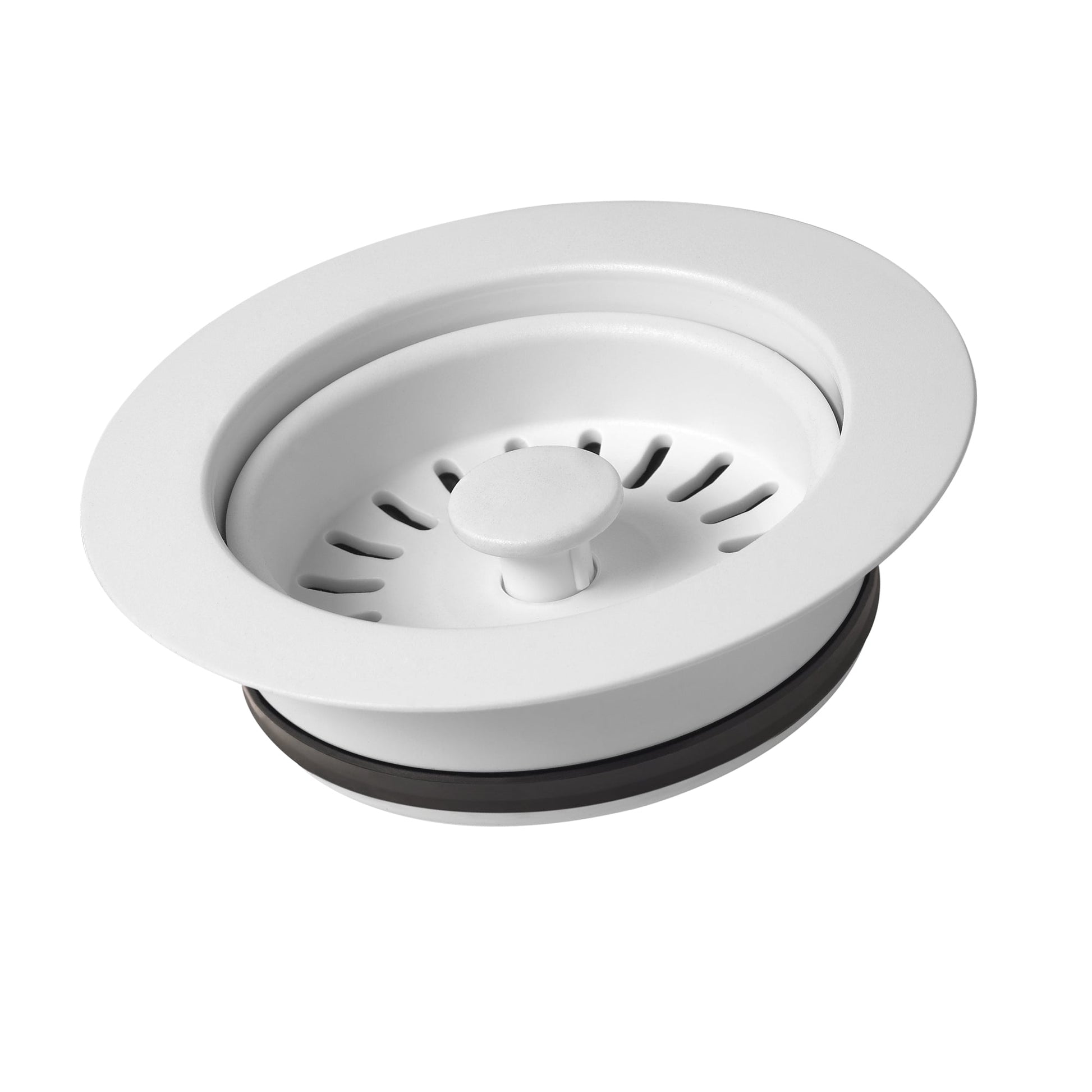 Nantucket Sinks Premium Kitchen 5" White Polymer and Plastic Disposal Trim For Granite Composite Sinks