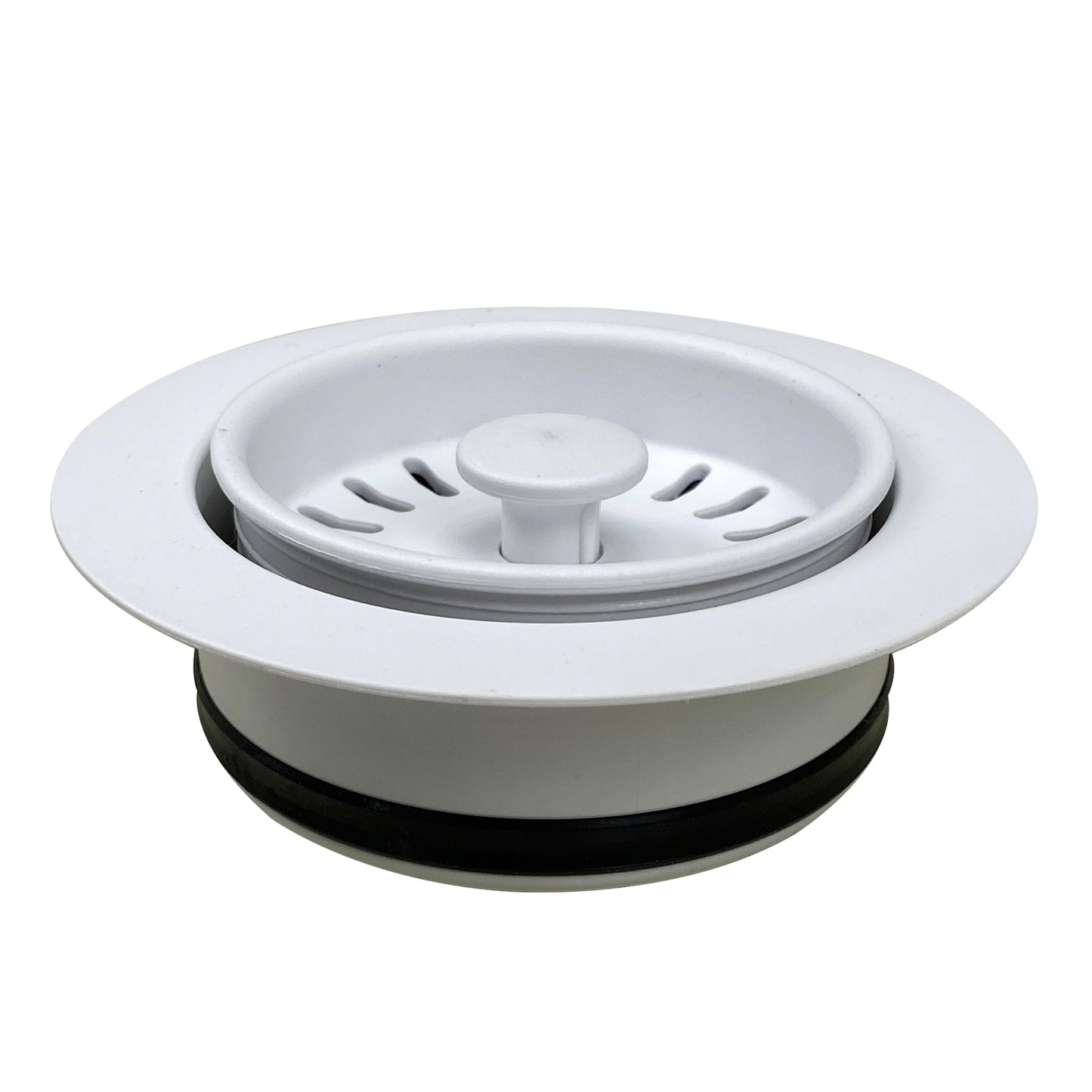 Nantucket Sinks Premium Kitchen 5" White Polymer and Plastic Disposal Trim For Granite Composite Sinks