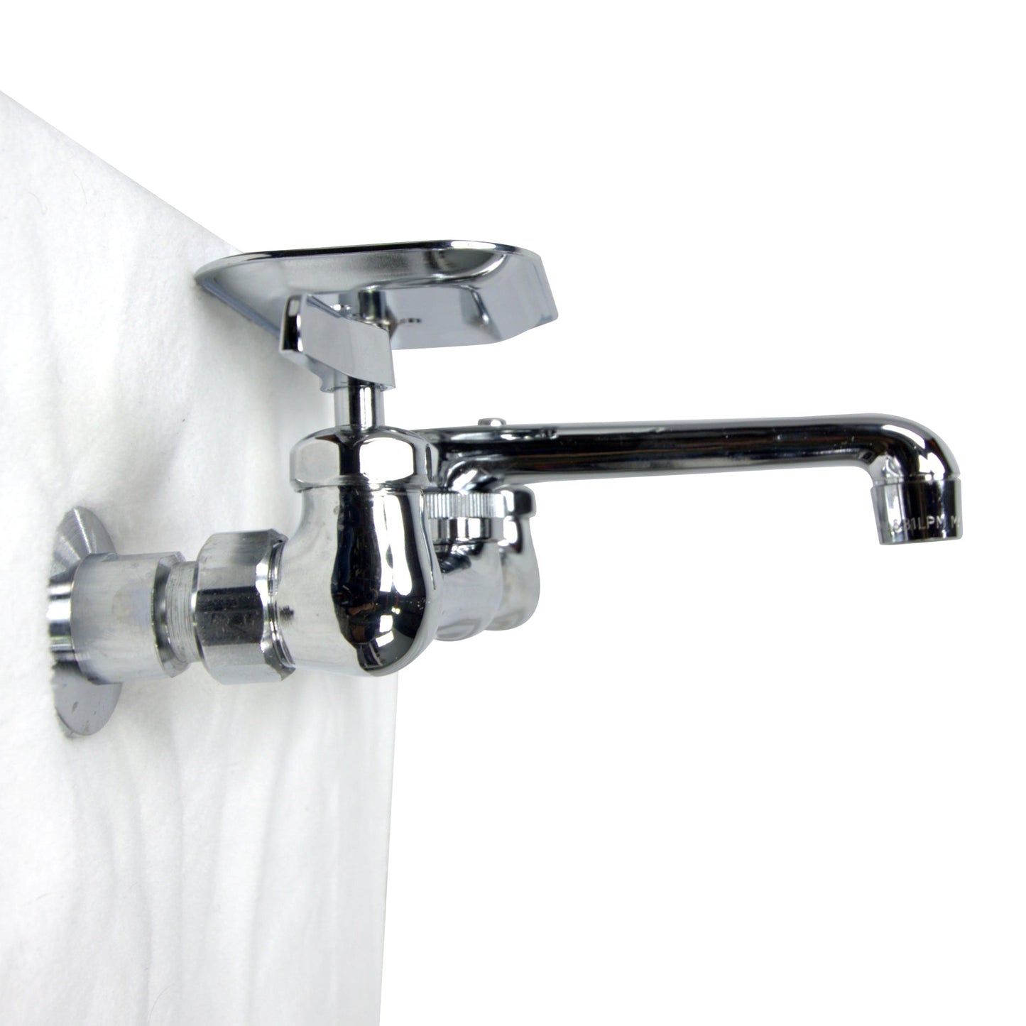Nantucket Sinks Premium Kitchen 9" Wallmount Chrome Brass Sink Faucet With Soap Dish (2 Hole/8" Spread)