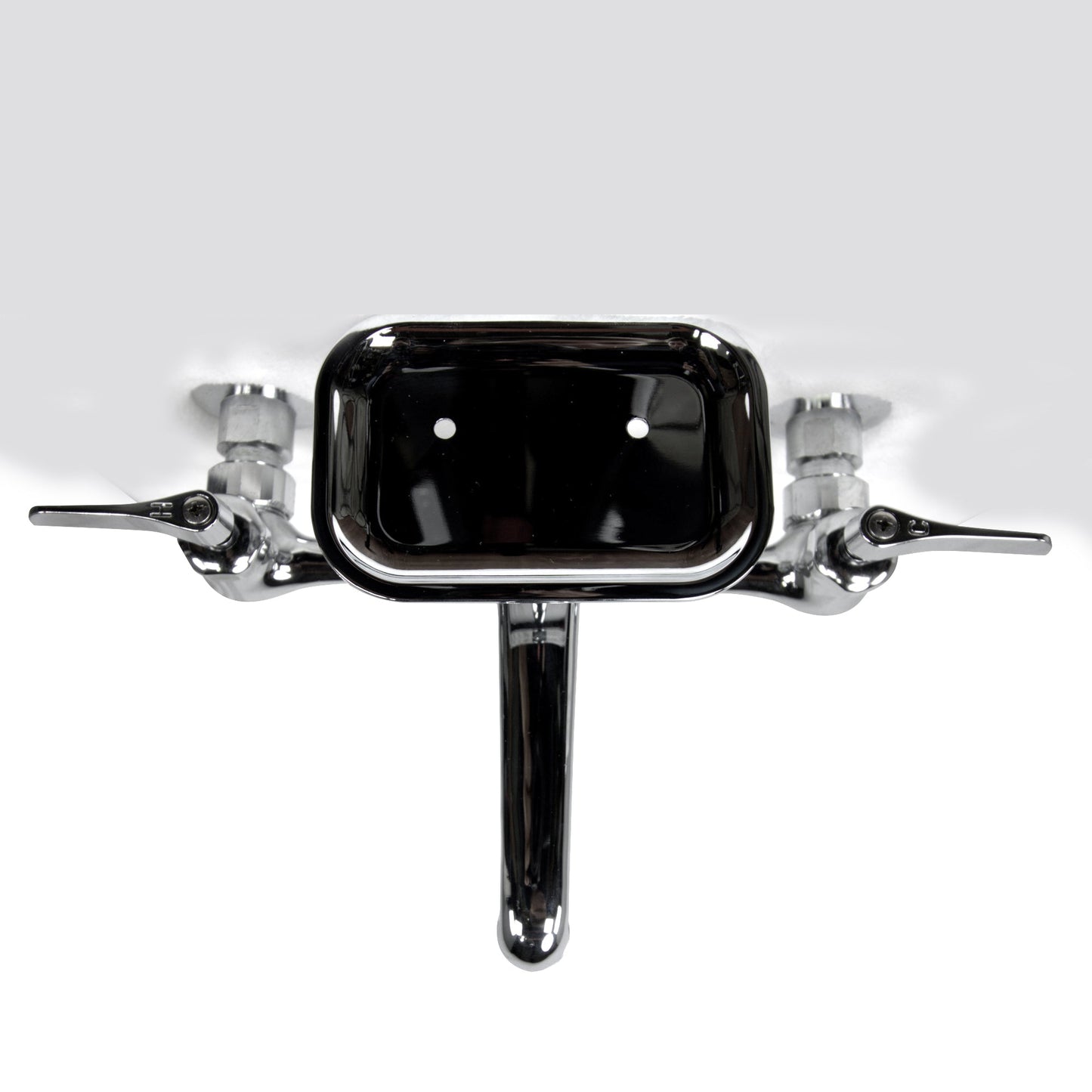 Nantucket Sinks Premium Kitchen 9" Wallmount Chrome Brass Sink Faucet With Soap Dish (2 Hole/8" Spread)