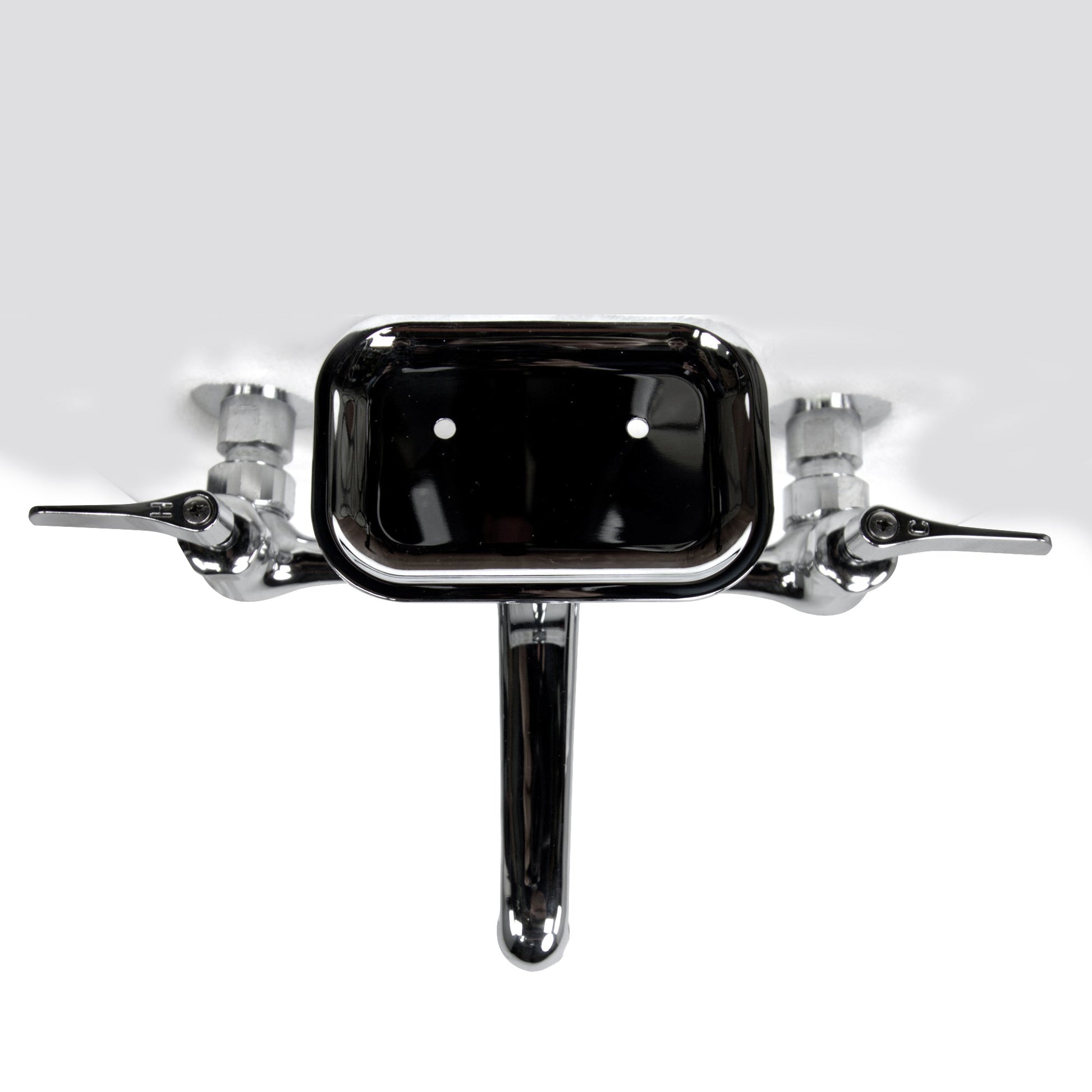Nantucket Sinks Premium Kitchen 9" Wallmount Chrome Brass Sink Faucet With Soap Dish (2 Hole/8" Spread)