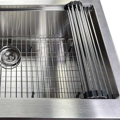 Nantucket Sinks Prepstation 33" Single Bowl Undermount Stainless Steel Brushed Satin Kitchen Sink