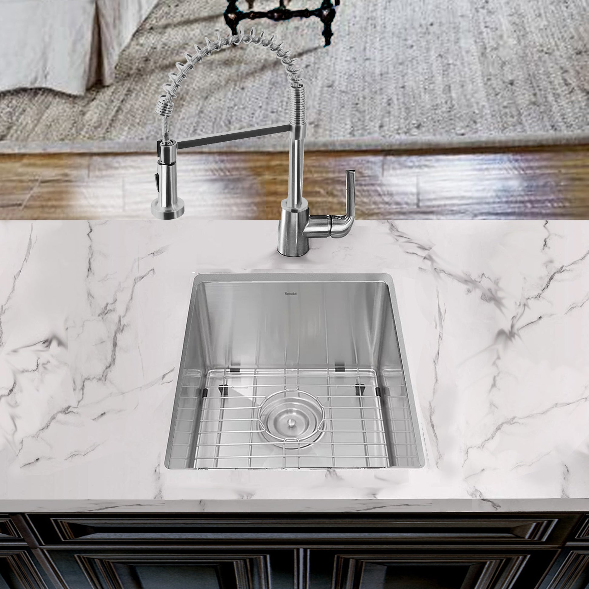 Nantucket Sinks Pro Series 15" Rectangle Undermount Brushed Satin 304 Stainless Steel Single Bowl Small Radius Bar/Prep Sink